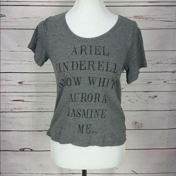 Disney Princess Jasmine Ariel grey size XS‎ gray short sleeve Shirt - Picture 2 of 9